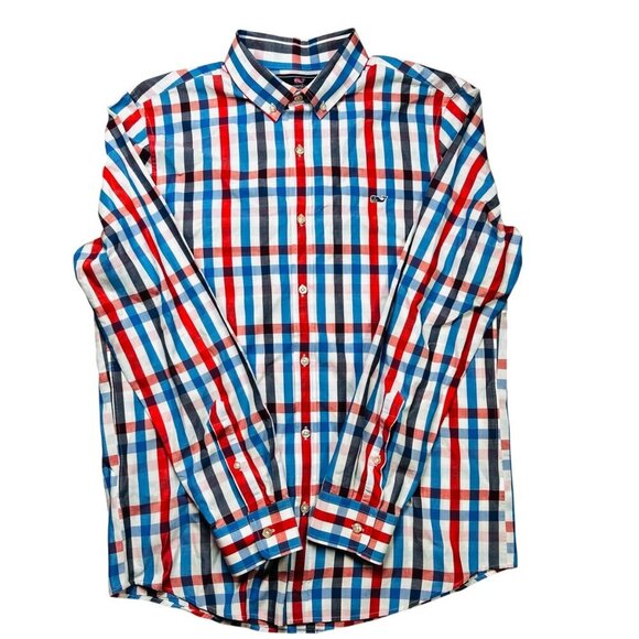 Vineyard Vines Slim Fit Whale Shirt Medium Men Cotton Striped Long Sleeve Shirt - Picture 2 of 7